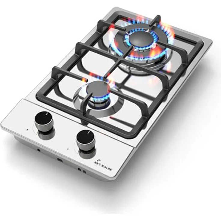 KKT KOLBE Gaskochfeld G302ED, autarkes 29 cm Kochfeld mit 4,4 kW, 2-flammig, stufenlos regelbar, Wok-Zone, Edelstahl, für Erdgas und Propangas – Bild 5
