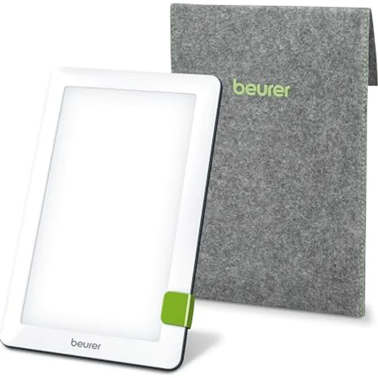 Beurer TL 30 Tageslichtlampe, Simulation von Tageslicht, bis zu 10.000 Lux, Medizinprodukt, flimmer- und UV-freie LED-Technologie, Tageslichtleuchte mit verstellbarer Halterung und Tasche – Bild 1