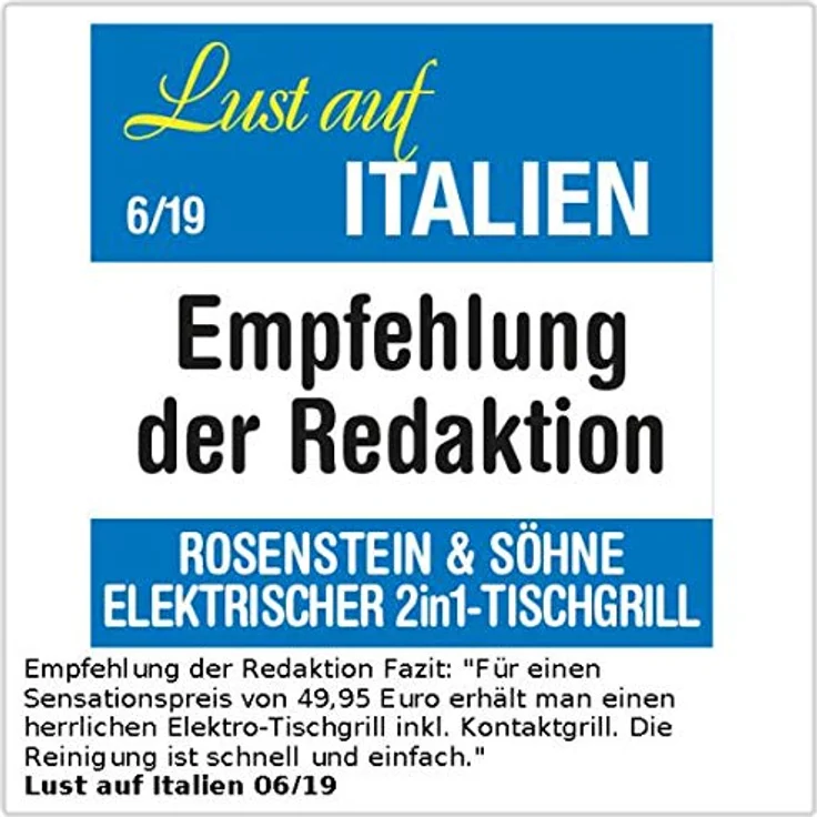 Rosenstein & Söhne Elektrogrill Tischgrill Elektrischer 2in1 Tischgrill mit Kontaktgrill, 2000W, schwarz – Bild 7