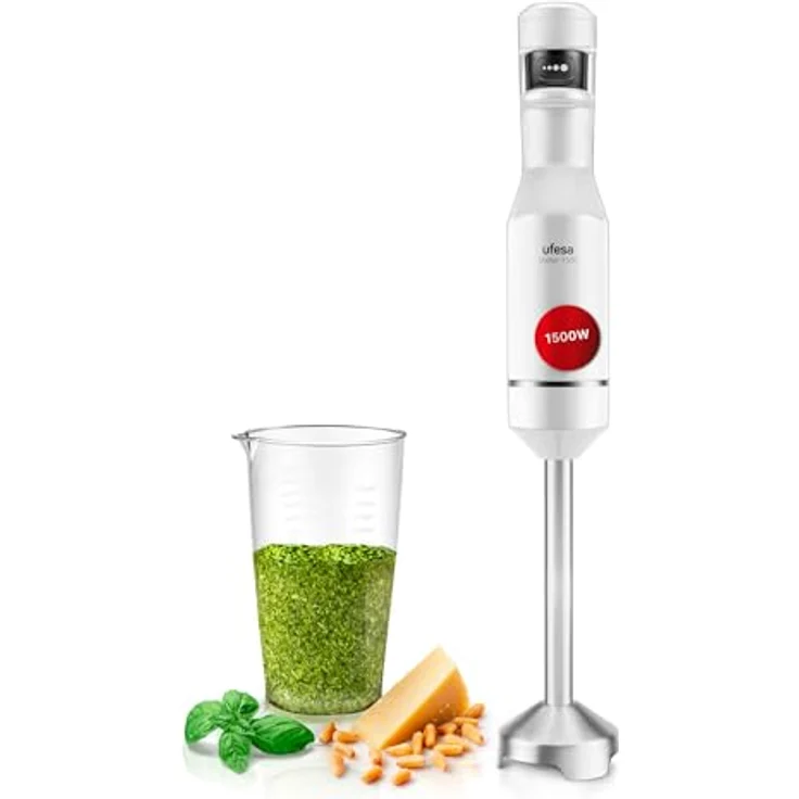 Ufesa Stabmixer Stellar TouchSpeed 1500W, Digitalanzeige, Variable Touch-Geschwindigkeit, 4 Hochleistungs-Klingen, Ergonomisches Spritzfreies Design, BPA-frei Messbecher Inklusive – Bild 1