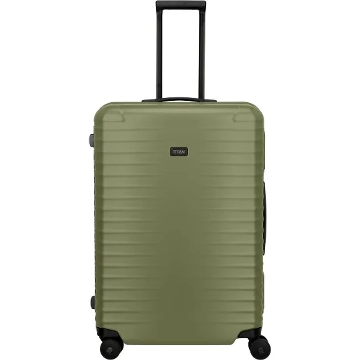 Titan Overseas 4 Rollen Trolley L 75 cm, farbgrün, 100% Polycarbonat, 53 cm x 30 cm x 75 cm