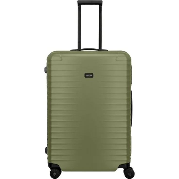 Titan Overseas 4 Rollen Trolley L 75 cm, farbgrün, 100% Polycarbonat, 53 cm x 30 cm x 75 cm