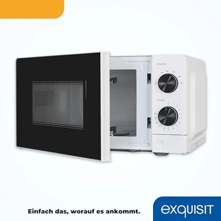 Exquisit Mikrowelle MW850-070 weiss | 700 W | Garraum 20 l | Timer | 24,5cm Ø Drehteller – Bild 5