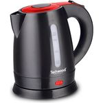 Techwood TB-1035 Elektrischer Wasserkocher, 1 l, Schwarz/Rot