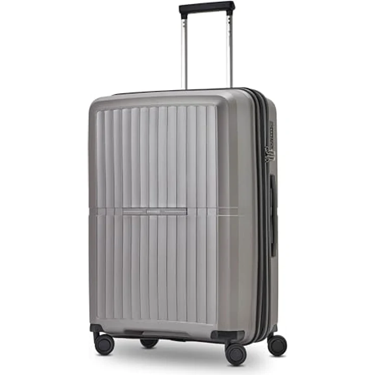 Pactastic Ultraleicht Hartschalen Check-in Koffer | Mittelgroßer Trolley 45 x 26 x 67 cm | von 71 auf 80 Liter erweiterbar nur 3,5 kg, Polypropylen | 4 Doppelrollen & TSA (Collection 01+) – Bild 1
