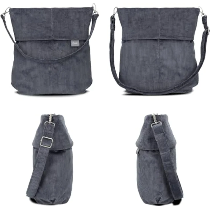 ZWEI Mademoiselle M12, Handtasche Umhängetasche aus weichem Kunstleder, schwarz, 31 x 13 x 32 cm – Bild 3