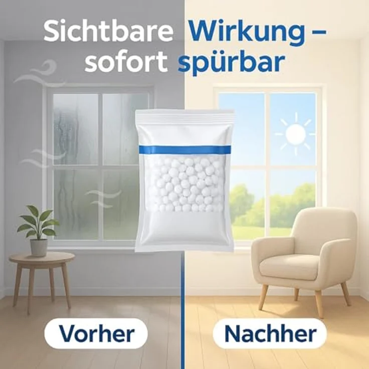 Thats Shopping GmbH 24x Luftentfeuchter Granulat 450g, MEGAPACK Nachfüllpack für alle Raumentfeuchter, salzbasierte Technologie, ideal gegen Feuchtigkeit und Schimmel – Bild 8