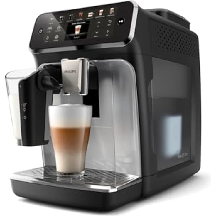 Philips Kaffeevollautomat Philips Series 4400 EP4446/70 Kaffeevollautomat Schwarz/Silber, 12 Heiß- und Eisgetränke, LatteGo Milchsystem, SilentBrew - Technologie – Bild 2