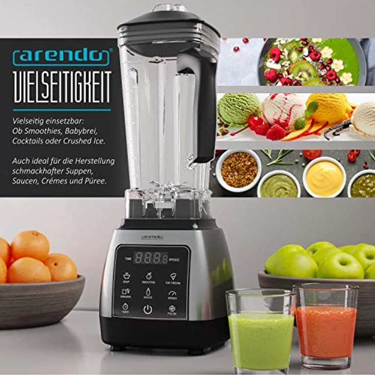 Arendo Standmixer, 2000 Watt, Touchpanel, 2L, 9 Geschwindigkeitsstufen – Bild 5