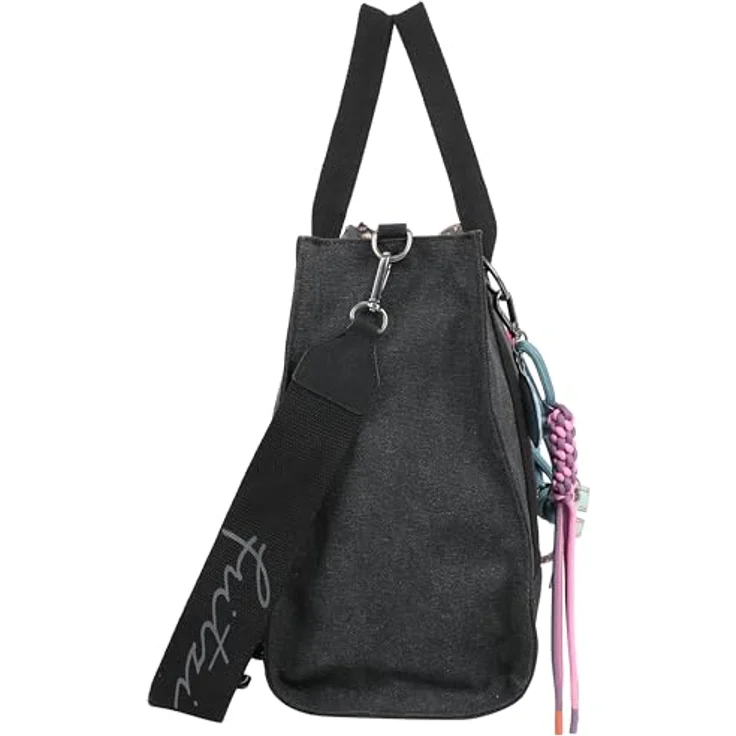 Fritzi aus Preußen Tote Bag Limited, Shopper Tasche aus robustem Nylon mit abnehmbarem Umhängeriemen, schwarz – Bild 6