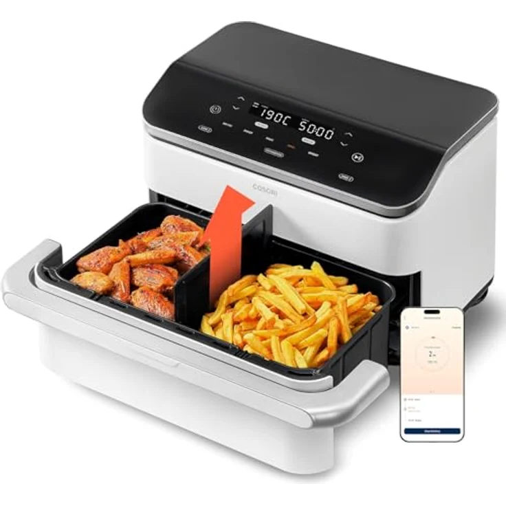 Cosori Airfryer Dual Blaze Twinfry, Heißluftfritteuse mit flexiblen Kammern, 10L, WLAN-fähig – Bild 1