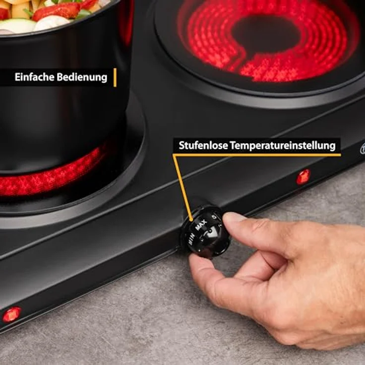 TZS First Austria 2500 Watt Infrarot Kochplatte mit 2x 19 – Bild 7