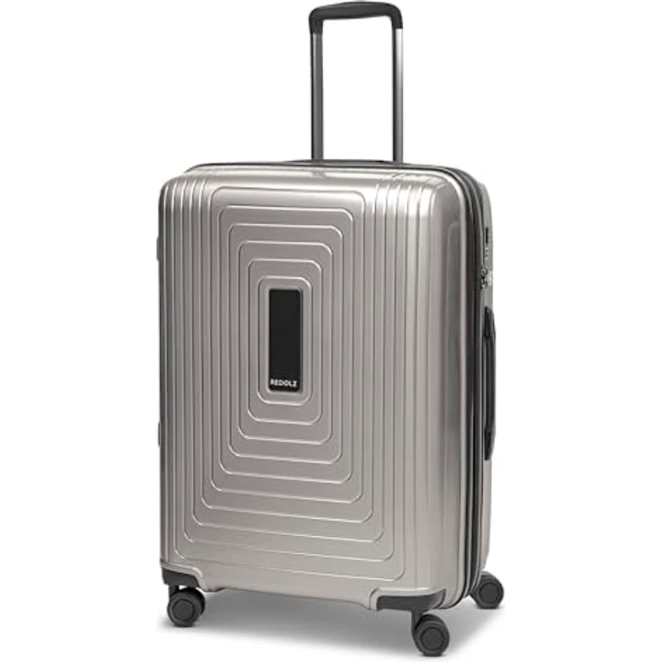 REDOLZ Mittelgroßer Hartschalen M+ Trolley | 46 x 30 x 66 cm | Dehnfalte von 82 auf 97 Liter | Ultra-leicht nur 3,7 kg | Essentials 14, Schwarz – Bild 1