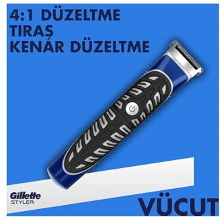 Gillette Styler Trimm- und Rasiergerät 4 in 1, abwaschbar mit Schneideaufsätzen für präzises Rasieren – Bild 3