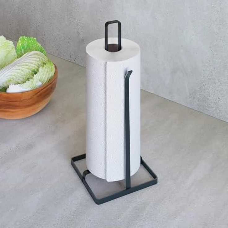 Metaltex Küchenrollenhalter Tokyo LAVA, stabiler Abrollstopper, matte schwarze TouchTherm®-Beschichtung, rostbeständig und stoßfest – Bild 2