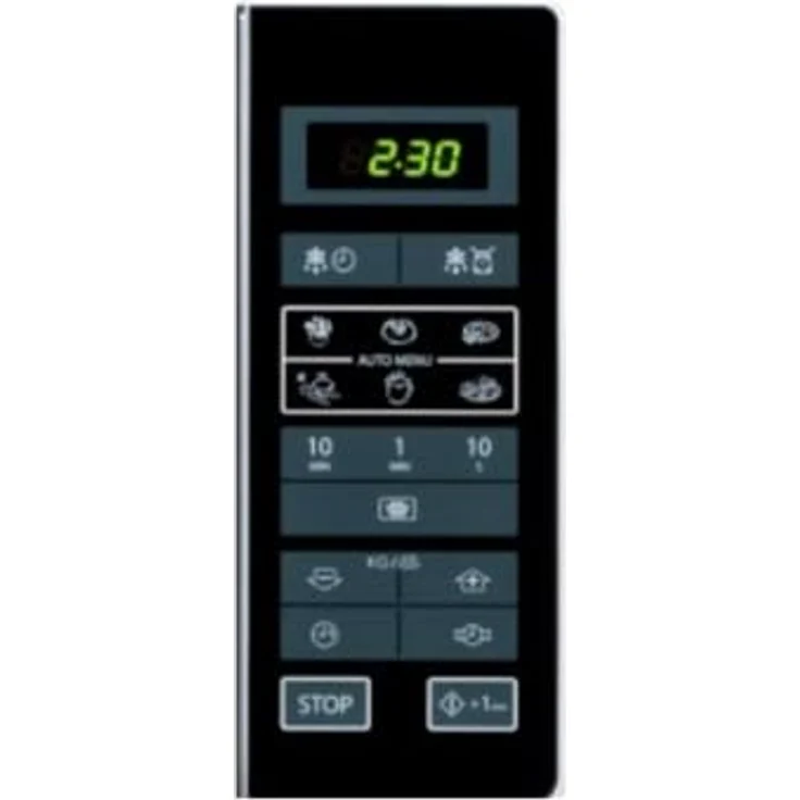 Sharp R342WW Mikrowelle, Standgerät, 25 Liter Garraum, 900 Watt, LED-Display, 8 Automatikprogramme, Timer, Gewichtgesteuertes Auftauen, Kindersicherung, Energiesparmodus, Glasdrehteller 31,5 cm, Silber – Bild 3