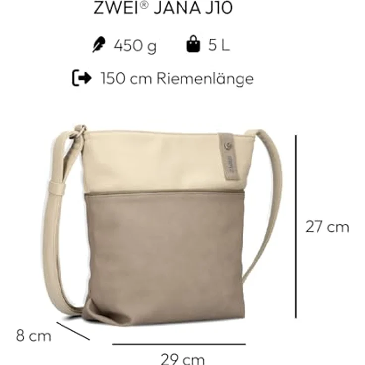 Zwei Umhängetasche J10 Nubuk-Cappuccino (Set, 2-tlg) – Bild 2