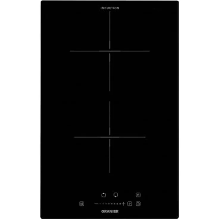 Oranier Kochfeld 30 cm Induktion autark - Domino Glaskeramik Induktionskochfeld mit 2 Kochzonen roter LED Anzeige & Slider Bedienung KFI330 – Bild 1