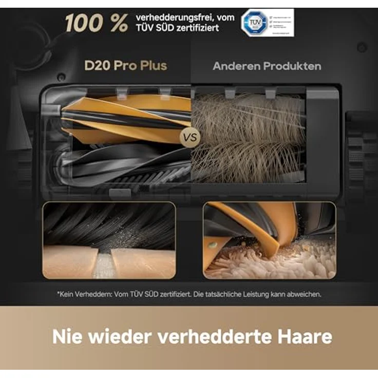 dreame D20 Pro Plus Saugroboter, 13.000 Pa Saugkraft, DuoBrush für Tierhaare, Selbstentleerung, LDS-Navigation, saugt und wischt, 5.200 mAh Akku – Bild 4