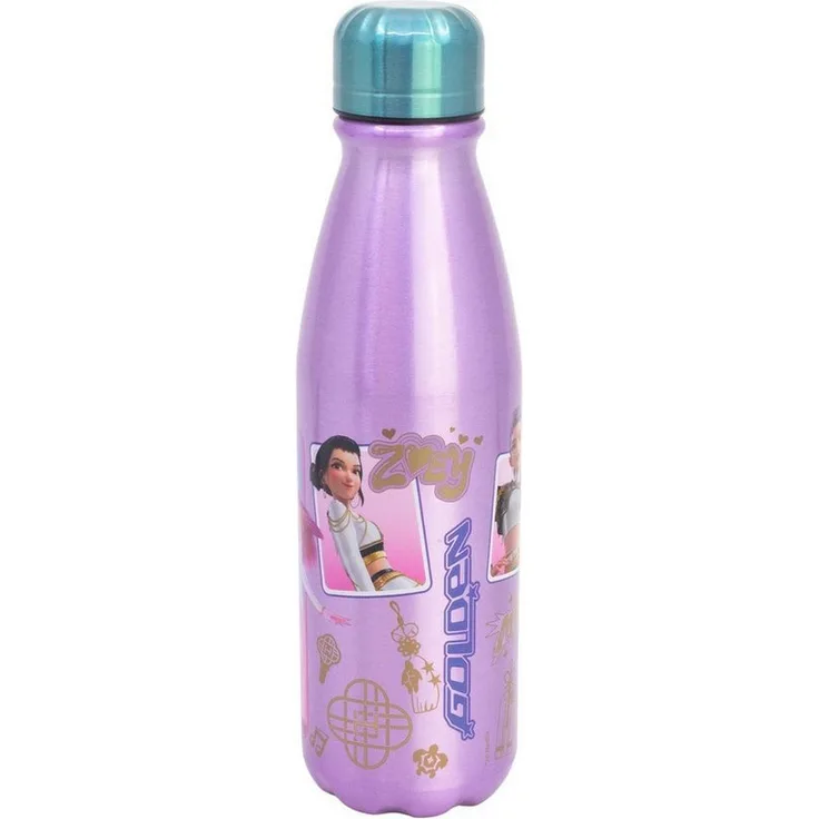 K-Pop Demon Hunters Trinkflasche Kinder, Aluminium Flasche 600 ml, mehrfarbig für Schule und Freizeit
