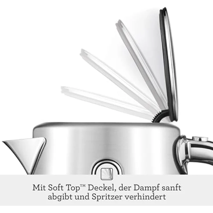 SAGE SKE735SHY the Soft Top Luxe Wasserkocher in Premium-Metallic-Lackierung mit Chrom-Akzenten, Gebürsteter Edelstahl – Bild 4