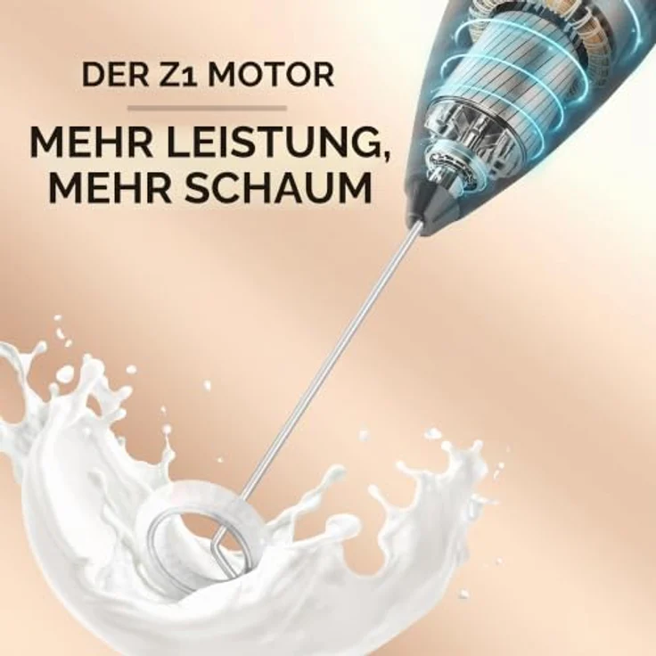 Zulay Kitchen Elektrischer Milchaufschäumer, kompakter Milchschäumer Stab für cremigen Schaum, schwarz, inklusive AA-Batterien – Bild 3