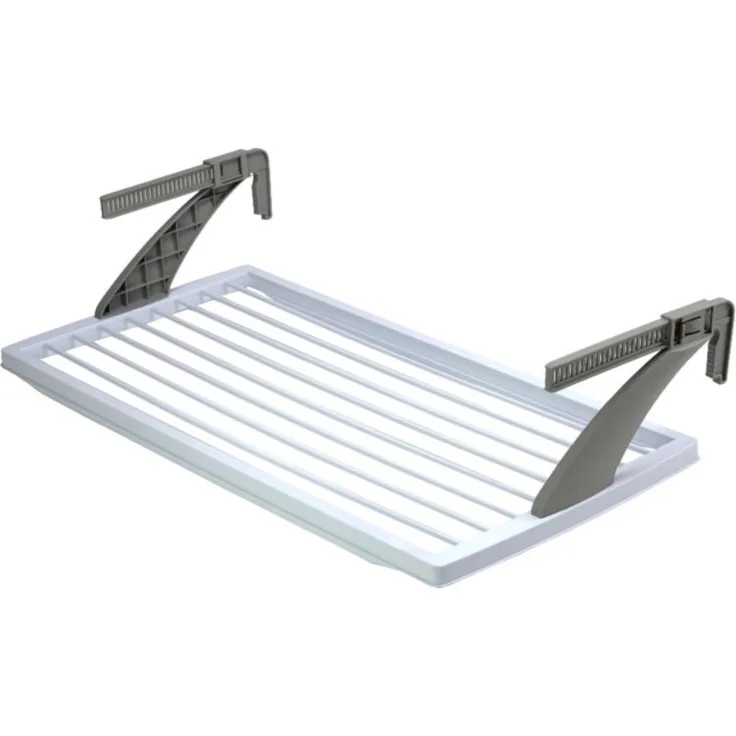 Bama Wäschetrockner BALCONE, flexibler Wäscheständer für Balkon und Bad, grau, 107,5 x 55,5 cm