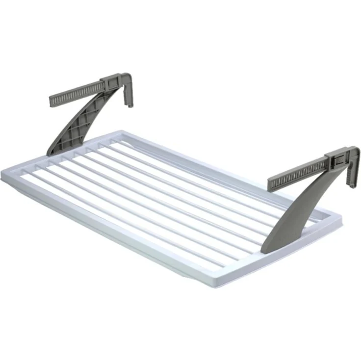 Bama Wäschetrockner BALCONE, flexibler Wäscheständer für Balkon und Bad, grau, 107,5 x 55,5 cm