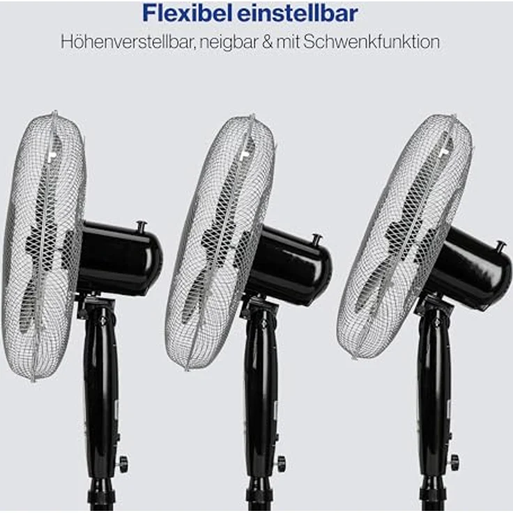 Clatronic VL 3741 S Standventilator, Ø 40 cm, Oszillierend, 3 Laufgeschwindigkeiten, 2 elektronische Windmodus-Funktionen, elektronischer Timer, Fernbedienung, schwarz – Bild 5