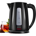 MPM Akku-Wasserkocher MCZ-112-schwarz 1 7 L 2200 W, Temperaturregelung, Glaskanne, Schwarz