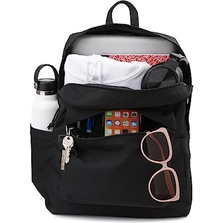 Jansport SuperBreak Plus, Freizeitrucksack mit Laptop-Innenfach und Trinkflaschentasche, schlichter Look – Bild 6