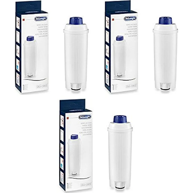 De'Longhi 5513292811 DLS C002 Wasserfilter 3er Pack zur Optimierung der Wasserqualität und Kalkvermeidung für besseren Kaffeegeschmack