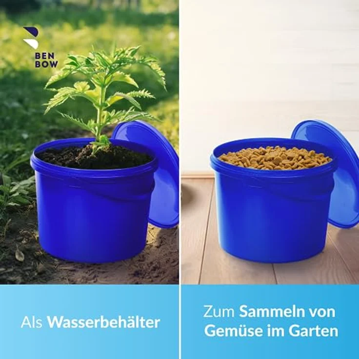 Benbow Eimer mit Deckel mit Griff 10L Anzahl: 10 Stk., Blau BSR-, Luftdicht, Lebensmittelecht, BRC-, auslaufsicher – Bild 6