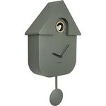 Karlsson Wanduhr, Olivgrün, Kunststoff, 21.5x41x8.5 cm, moderne Dekoration