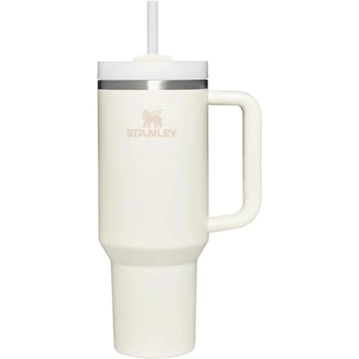 STANLEY Quencher H2.0 FlowState Trinkflasche mit Strohhalm 1.2L - Thermobecher Kühlt 11 Stunden - 48 Stunden Eisgekühlt - Spülmaschinenfest - Thermosflasche BPA Frei - Kaffeebecher To Go - Cream - Preisvergleich – Bild 1