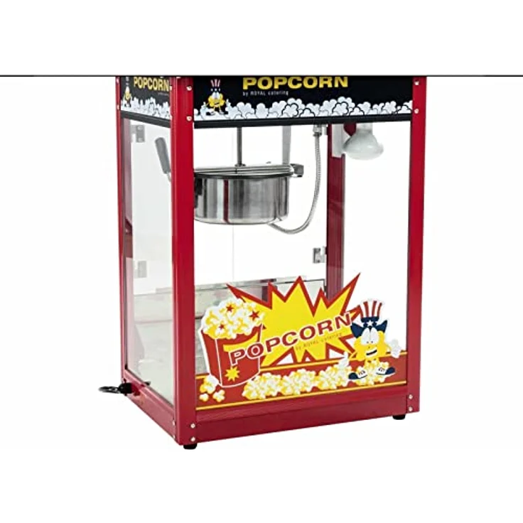 Royal Catering Popcornmaschine Popcornmaker RCPS-16E (1500 W, Arbeitsleistung 5 kg/h 16 L/h, Topfdurchmesser 18,5 cm, Topfbeschichtung Teflon, inkl. Schaufel Messbecher) Schwarz – Bild 4