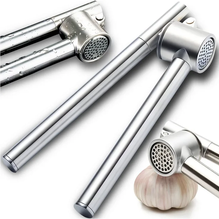 FELIXLEO Knoblauchschneider, Edelstahl Knoblauchpresse und Brecher, 18x5cm, ergonomischer Griff, vielseitig einsetzbar