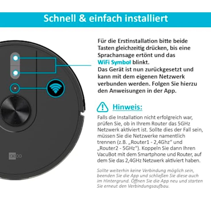 AECO Saugroboter VacuBot X3, Staubsauger-Roboter mit 5000Pa Saugkraft, Schwarz – Bild 4