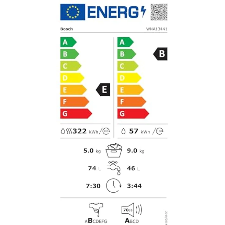 Bosch WNA13441, Waschtrockner, Energieeffizienzklasse E, Standgerät, Breite 60 cm, Geräuschemissionsklasse A, AutoDry, IronAssist, EcoSilenceDrive – Bild 16