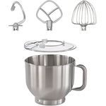 CASO Edelstahlschüssel mit Griff inkl. Zubehör für Küchenmaschine KM 1800 Black, 6 Liter, Spülmaschinengeeignet