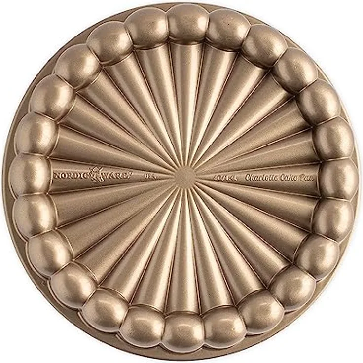 Nordic Ware Charlotte Cake Pan, Backform aus Aluminiumguss, antihaftbeschichtet, gold