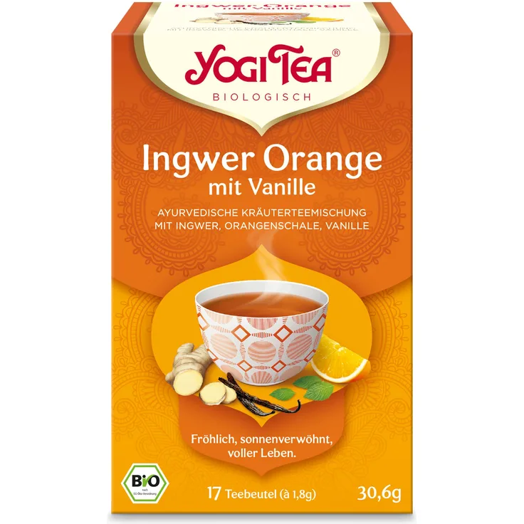 Yogi TEA Ingwer Orange mit Vanille Bio, Tee in Filterbeuteln, 17x1,8 g