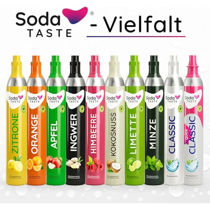 SodaTASTE Limette - CO2-Kaufzylinder (Reservezylinder), zuckerfrei für bis zu 60l gesprudeltes Wasser mit Geschmack – Bild 6