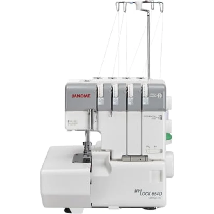Janome My Lock 654D Sailing Line, Overlock-Nähmaschine mit 2-, 3- und 4-Faden-Stichen, robuste Metallgrundplatte, differentialtransport – Bild 4
