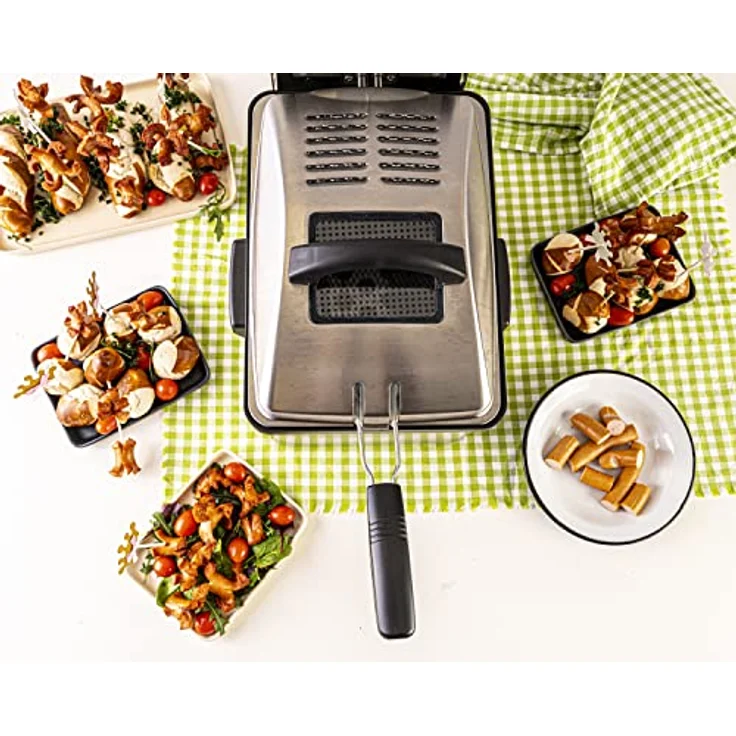 Rommelsbacher Frp 2135 E Fritteuse, 2100 W, 3,5 L Kapazität, stufenlos regelbar, schwarz-weiß – Bild 3