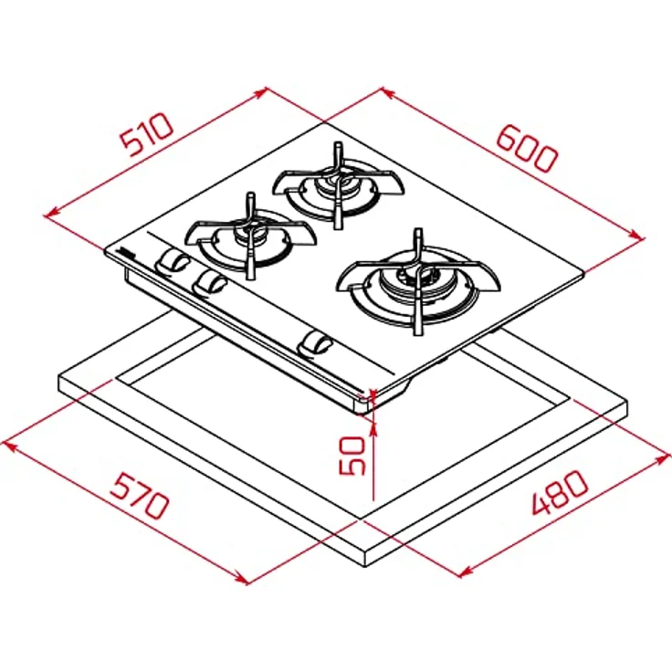 Teka GBC63010 Gaskochfeld Glas schwarz autark 60cm – Bild 7