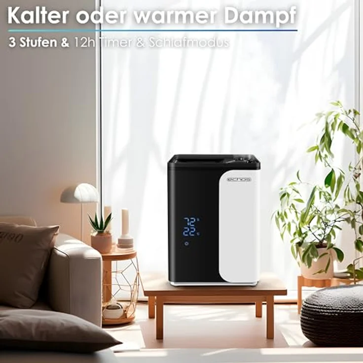 Echos Ultraschall Luftbefeuchter 5 Liter mit WIFI Smart Life App, HEPA Filter, LED-Touch-Display, Warm oder Kaltfunktion – Bild 5