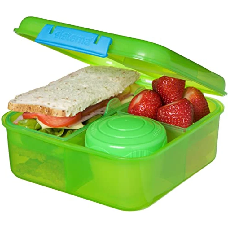 Sistema Lunch Bento Cube mit Fruit-Joghurt Topf, mehrfarbig, 1,25 Liter (Sortiert, Zufallsfarbe) – Bild 3