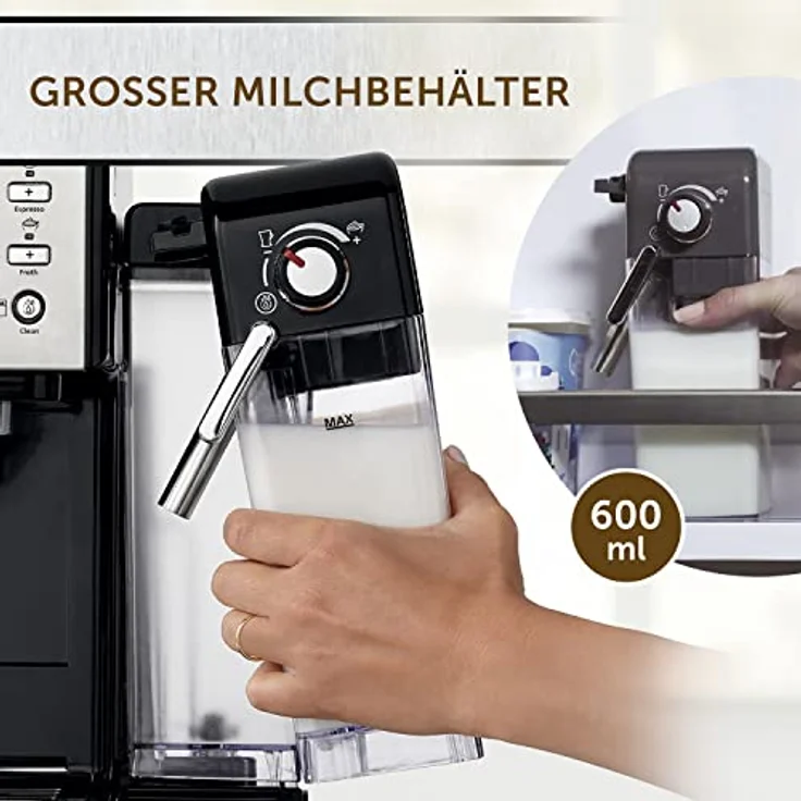 Breville PrimaLatte II Kaffee- und Espressomaschine VFC108X-01, 19 bar, für Kaffeepulver oder Pads geeignet, Integrierter automatischer Milchschäumer, schwarz-silber – Bild 5