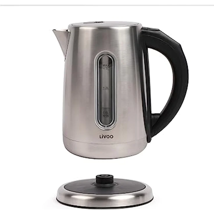 LIVOO DOD189 Wasserkocher mit Temperaturanzeige, 2200 Watt, 1,7 Liter, 360°-Basis, Temperatursteuerung 60°- 100°, Edelstahl – Bild 8